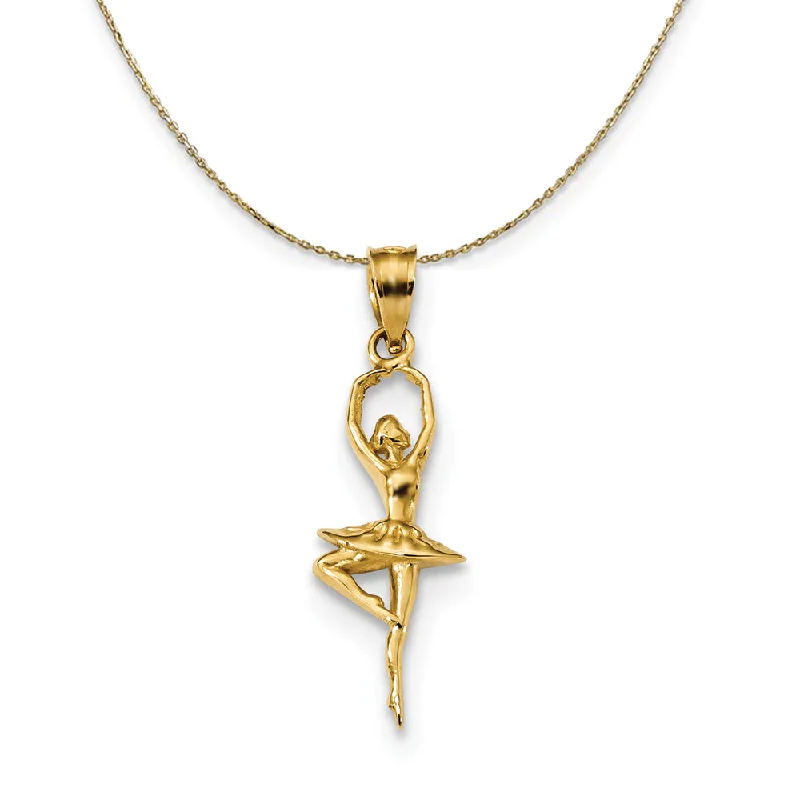 14k Yellow Gold Pointe Ballerina (27mm) Necklace