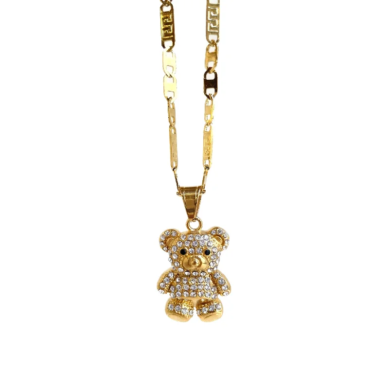 Gold Teddy Bear Necklace