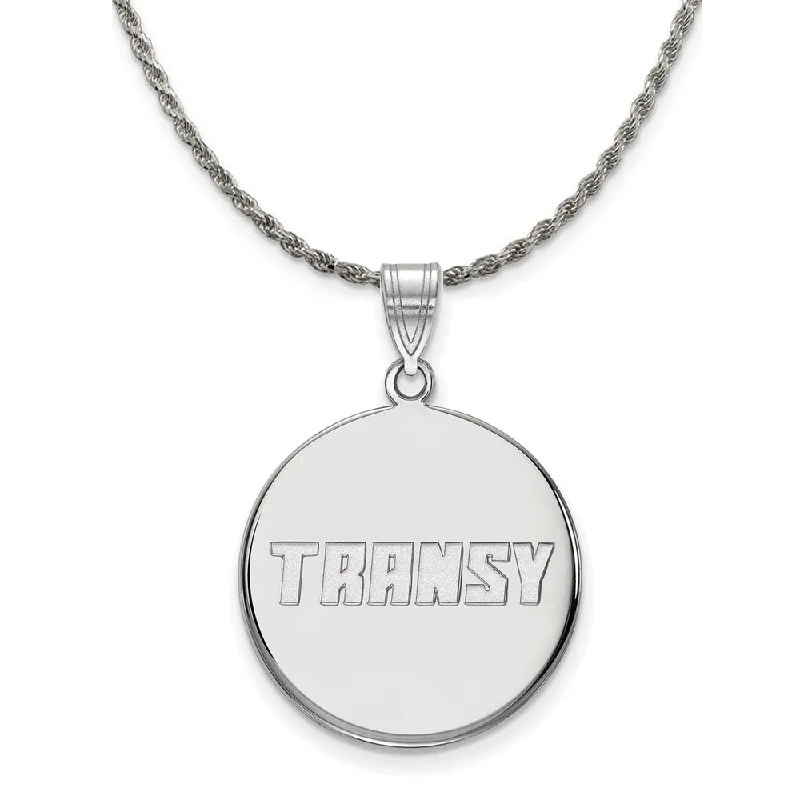 Sterling Silver Transylvania U. Large Disc Pendant Necklace