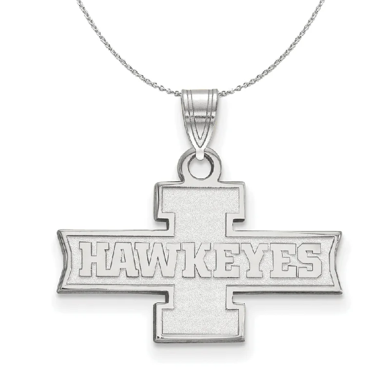 Sterling Silver U. of Iowa Small 'HAWKEYES' Necklace