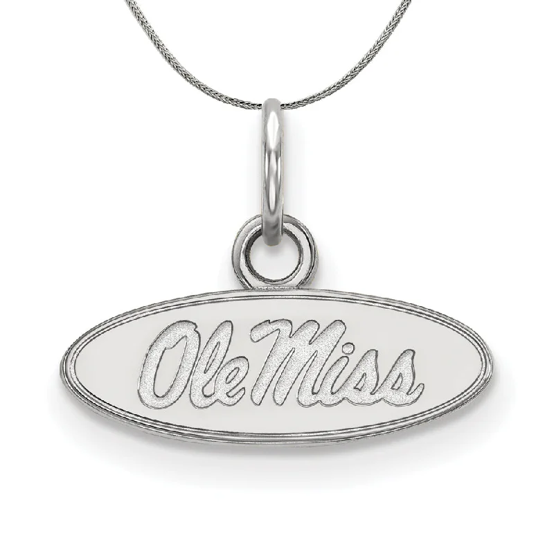 Sterling Silver U of Mississippi XS (Tiny) 'OLE MISS' Necklace