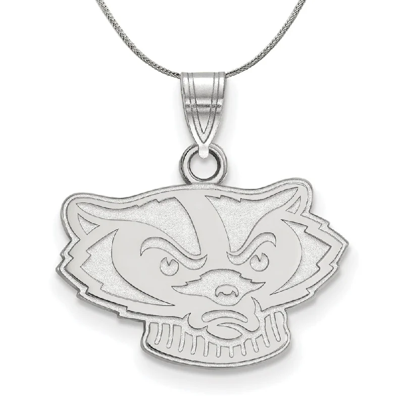 Sterling Silver U. of Wisconsin Small Badger Necklace