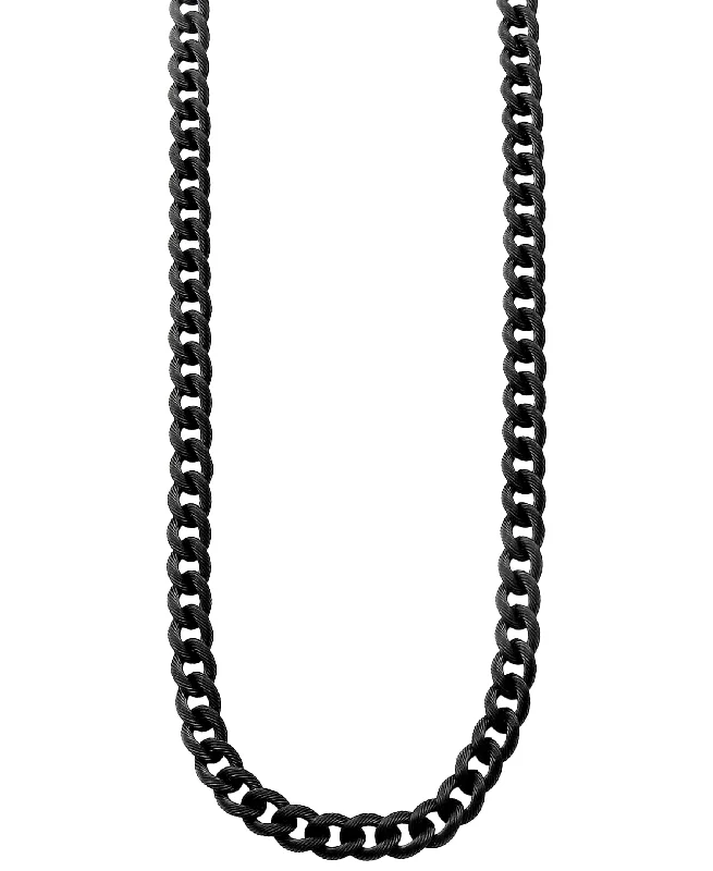 Sutton Stainless Steel Black Curb Link Chain Necklace