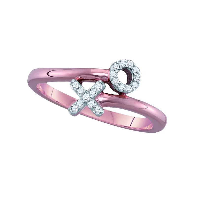 1/10 CTW Diamond XO Ring in 10KT Rose Gold