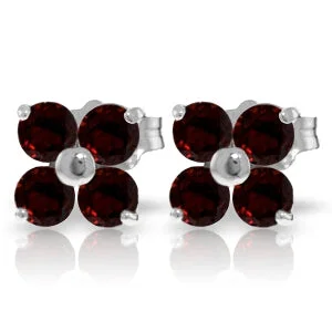 1.15 Carat 14K Solid White Gold Unforgettable Adventure Garnet Earrings