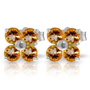 1.15 Carat 14K Solid White Gold We'll Always Be Citrine Earrings