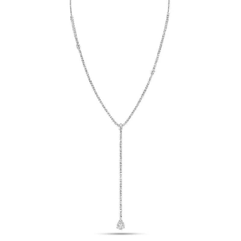 Diamond Teardrop Lariat Necklace