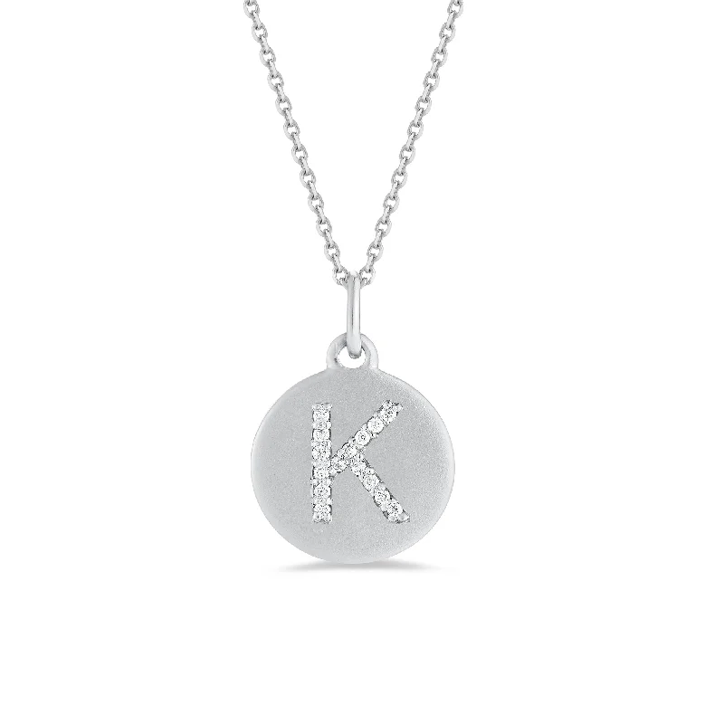 Diamond Initial Disc Pendant