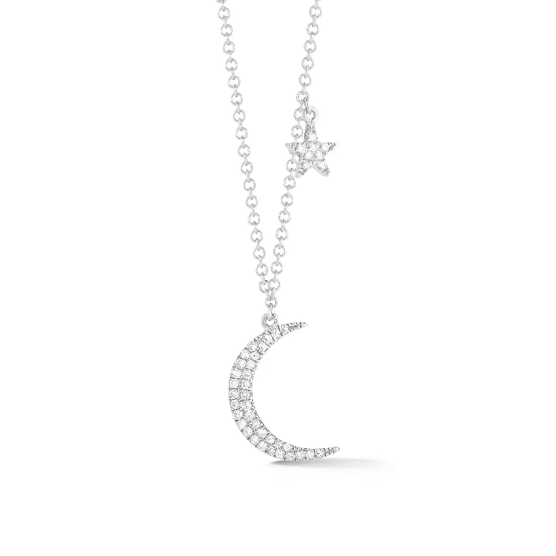 Diamond Moon & Star Necklace