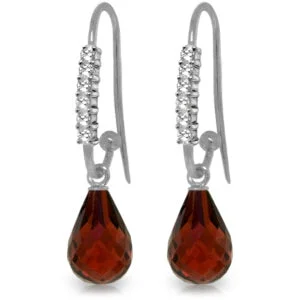 4.68 Carat 14K Solid White Gold Merge You Garnet Diamond Earrings