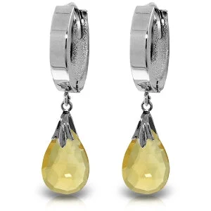 6 Carat 14K Solid White Gold Perceptions Citrine Earrings