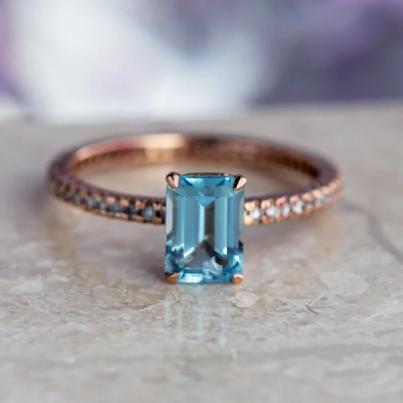 7 MM Emerald Shape Aquamarine For Engagement Ring