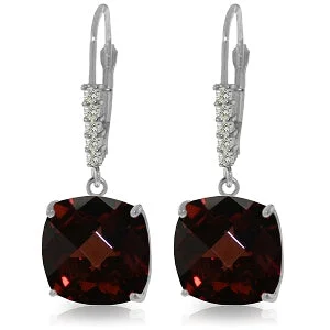 9.15 Carat 14K Solid White Gold Drop The Matter Garnet Diamond Earrings