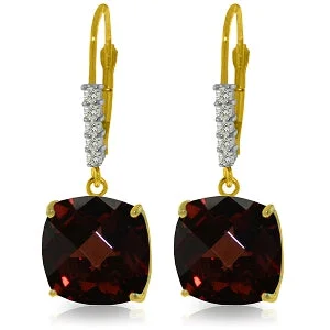 9.15 Carat 14K Solid Yellow Gold Perdita Garnet Diamond Earrings