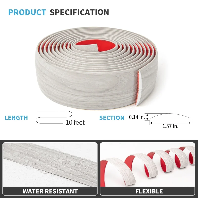 Art3d 10ft Self Adhesive Vinyl Floor Transition Strip,Laminate Floor Strip,Peel and Stick Trim Molding