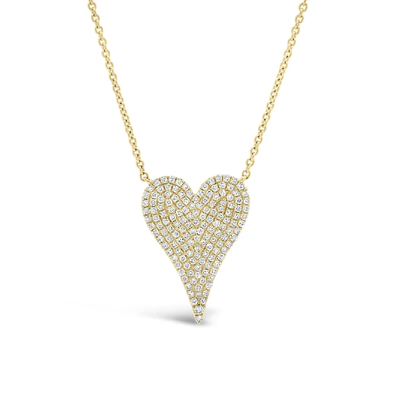 Diamond Medium Elongated Heart Pendant Necklace