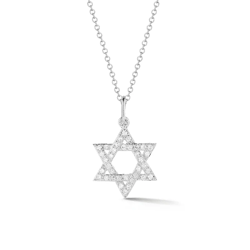 Diamond Small Star of David Pendant