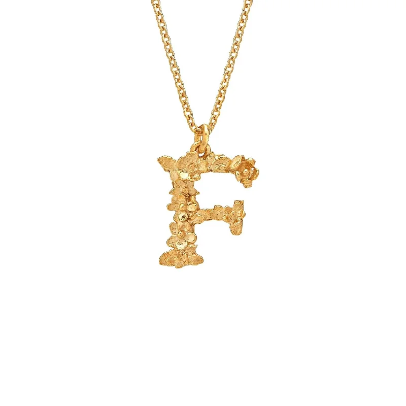 Alex Monroe Floral Letter F Necklace