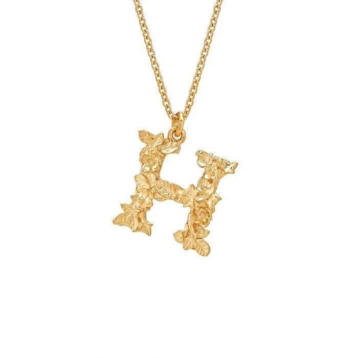 Alex Monroe Floral Letter H Necklace