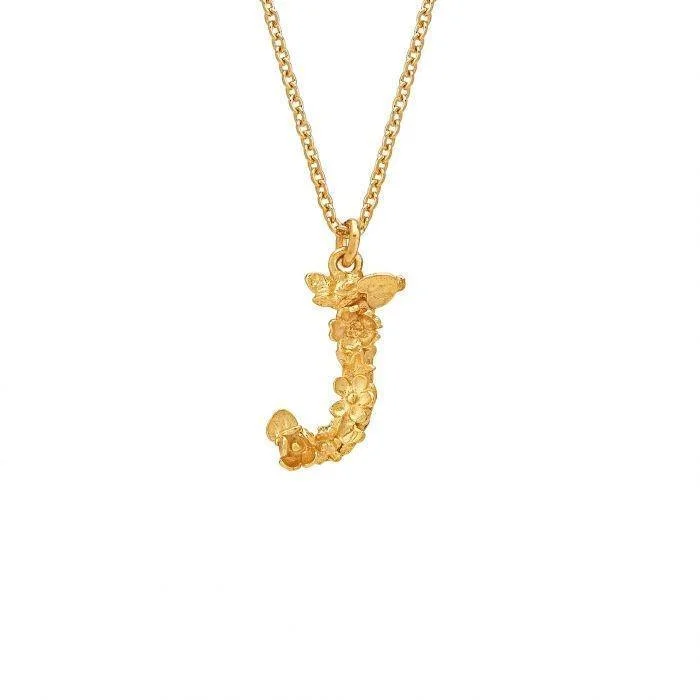 Alex Monroe Floral Letter J Necklace