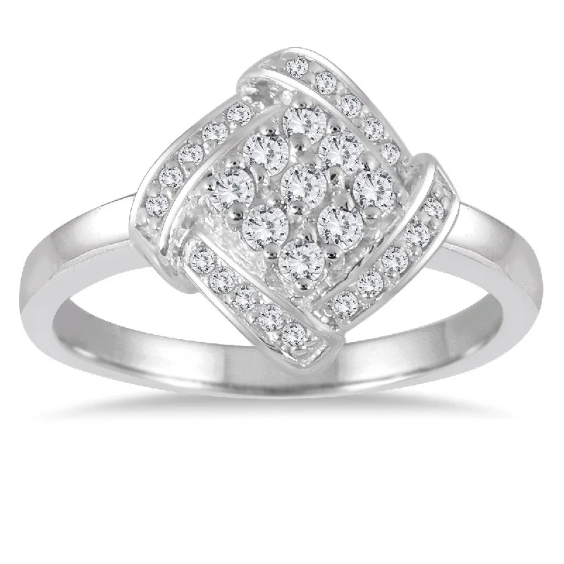 Marquee 1/4 Carat TW Diamond Cluster Ring in 10K White Gold