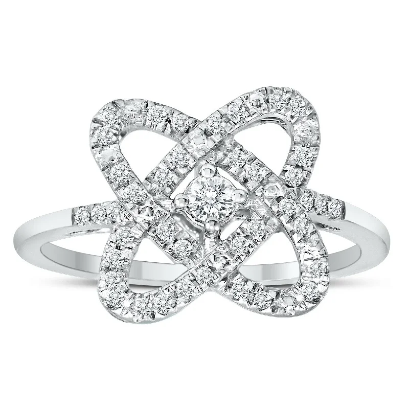 Marquee 1/4 Carat TW Infinity Heart Diamond Ring in .925 Sterling Silver