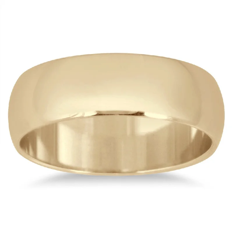 Marquee Jewels 14k Yellow Gold 6-millimeter Domed Wedding Band