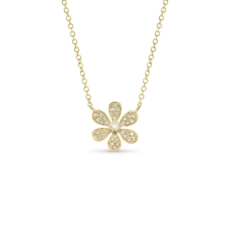 Round Diamond Daisy Necklace