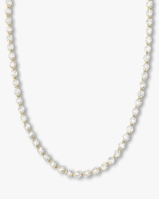 She's an Icon Mama Tennis Necklace 18" - Gold|White Diamondettes