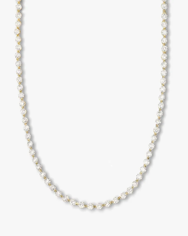 She's an Icon Tennis Necklace 18" - Gold|White Diamondettes