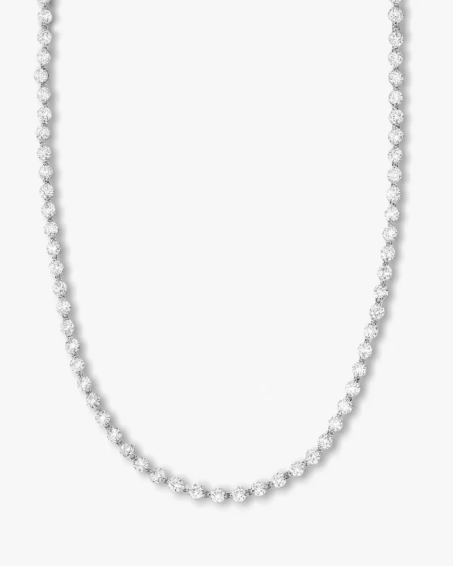 She's an Icon Tennis Necklace 18" - Silver|White Diamondettes