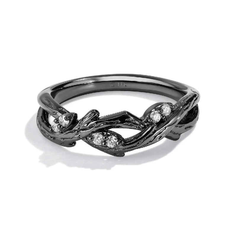 Star Wars™ THE DAGOBAH Women's Ring with 1/10 CTW Diamonds in Black Rhodium Sterling Silver