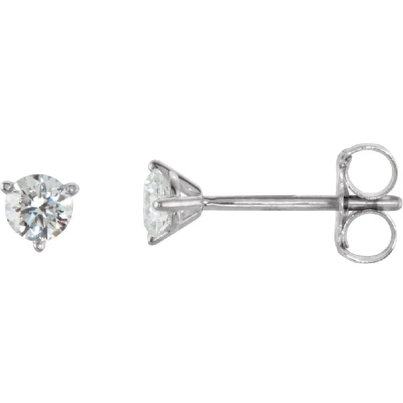 14k White Gold 1/4 CTW Diamond Stud Earring for Women