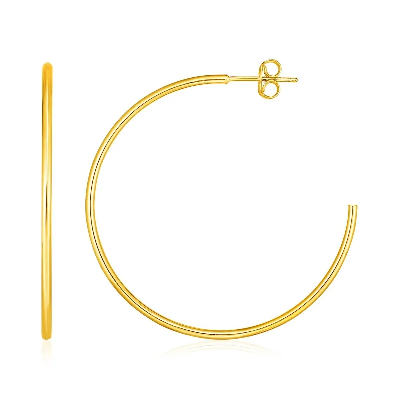 14k Yellow Gold Polished Hoop Earrings