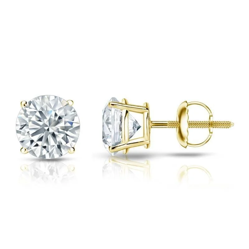 Auriya 2ctw Round Diamond Stud Earrings 18kt Gold Certified