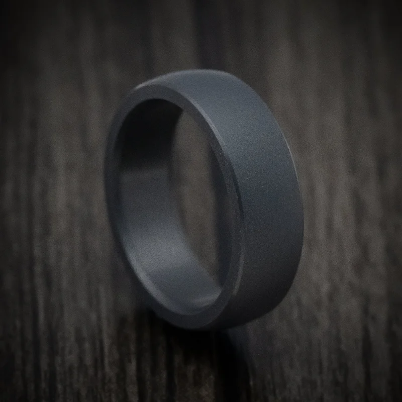 Elysium Black Diamond 7mm Wedding Men's Band Domed Shape With Matte Finish