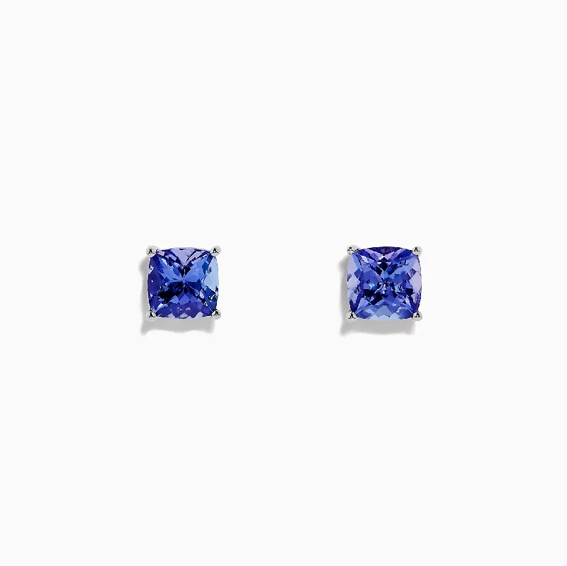 Nahla Siri Sterling Silver Tanzanite Stud Earrings, 1.90 TCW