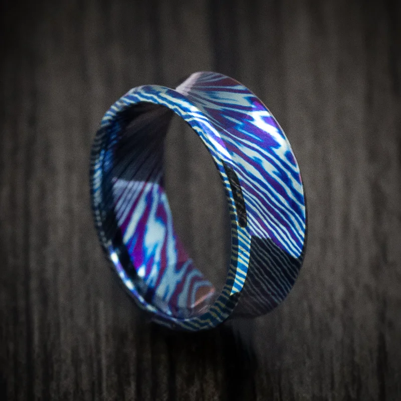 Kuro-Ti Twisted Titanium Heat-Treated Men's Ring Custom Made Band