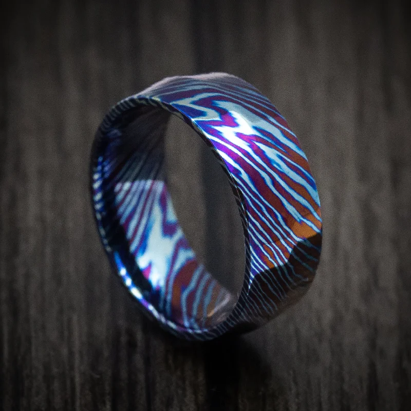 Kuro-Ti Twisted Titanium Heat-Treated Men's Ring Custom Made Band