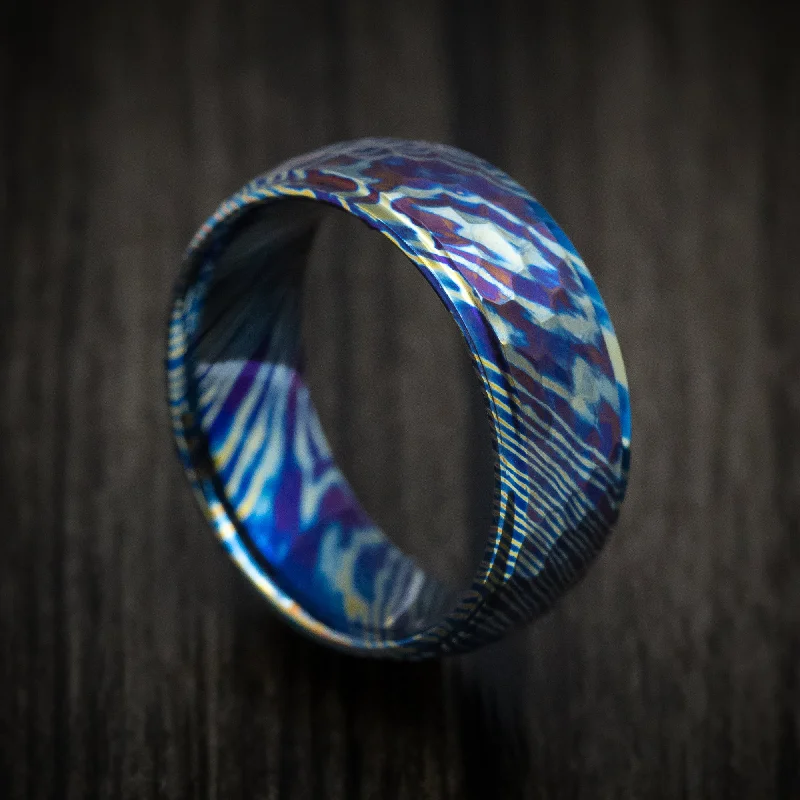 Kuro-Ti Twisted Titanium Heat-Treated Men's Ring Custom Made Band