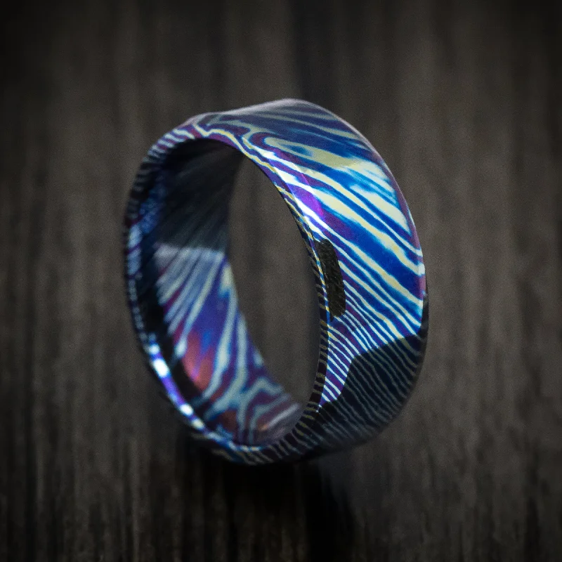 Kuro-Ti Twisted Titanium Heat-Treated Men's Ring Custom Made Band