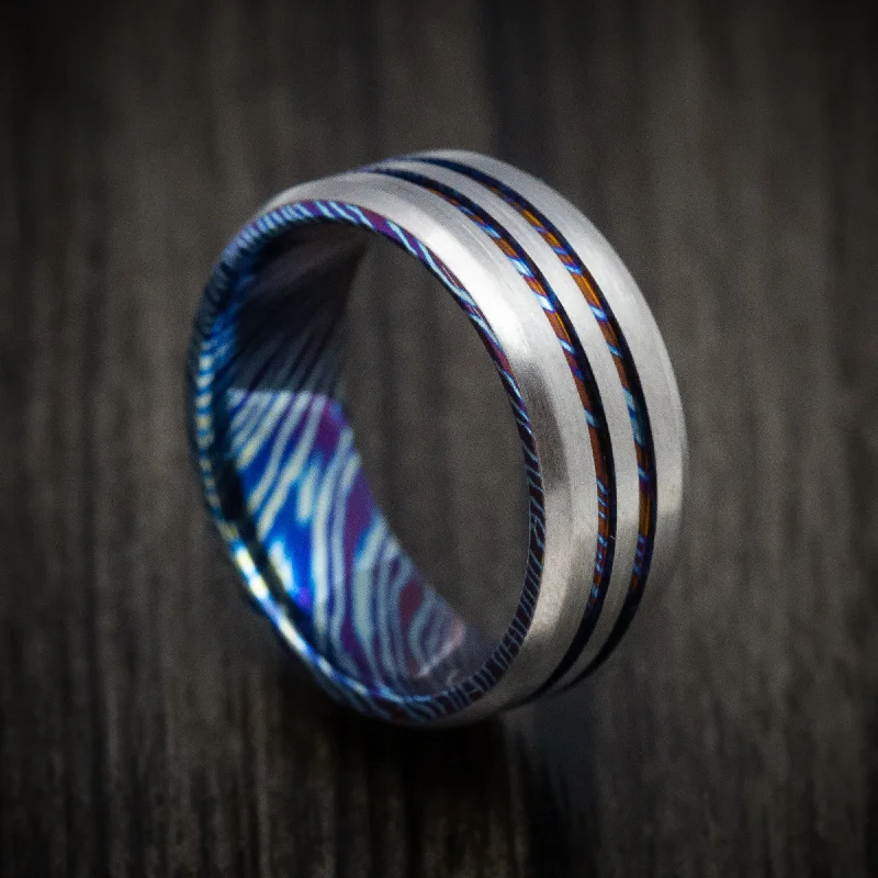 Kuro-Ti Twisted Titanium Heat-Treated Men's Ring Custom Made Band