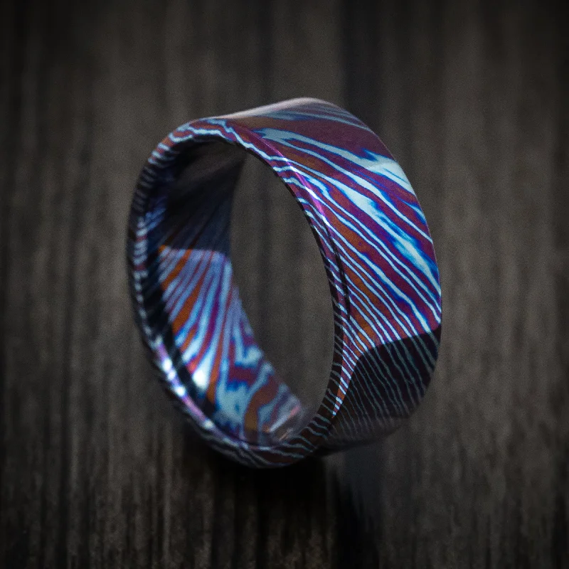 Kuro-Ti Twisted Titanium Heat-Treated Men's Ring Custom Made Band