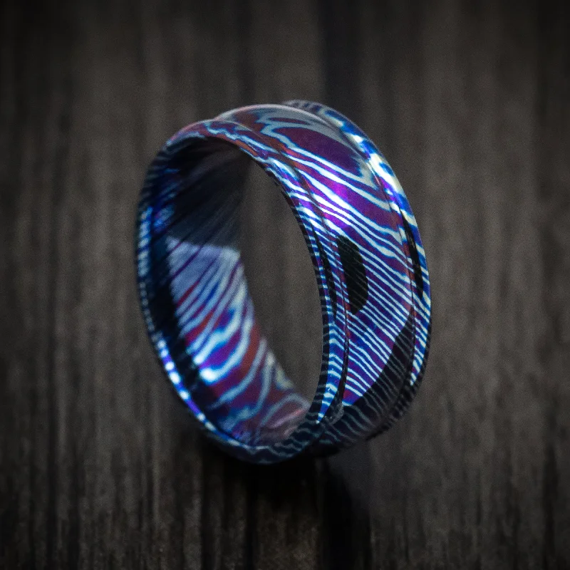 Kuro-Ti Twisted Titanium Heat-Treated Men's Ring Custom Made Band