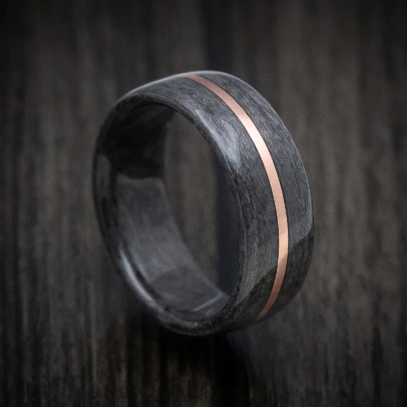 Solid Wood Men's Band with Copper Inlay