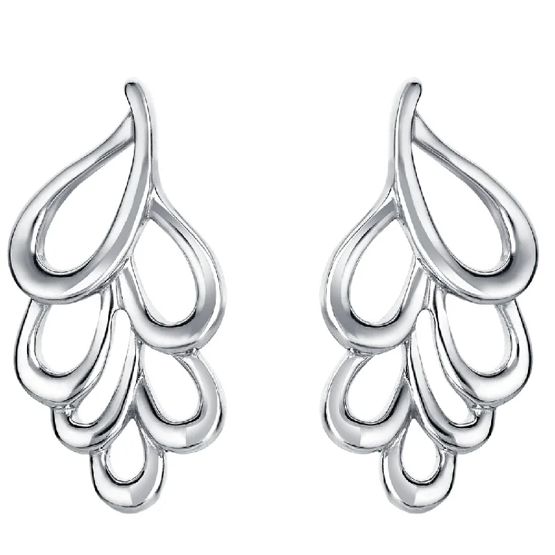 Sterling Silver Clustered Teardrop Earrings